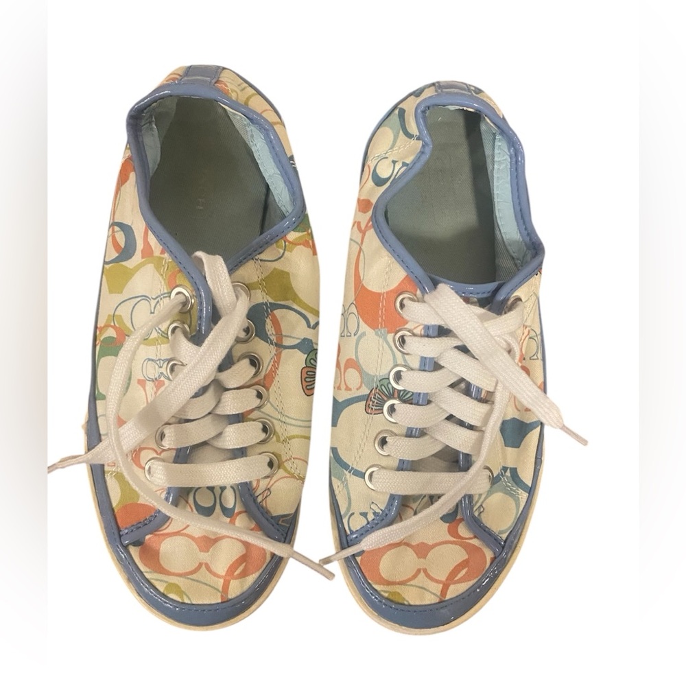 COACH DAWNELL WOMENS LACE UP REPEAT LOGO MULTICOLOR SNEAKERS Size 6M